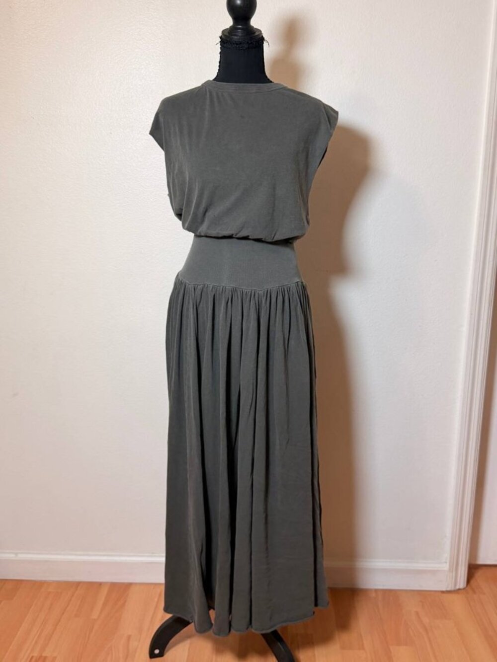 NSF Women's Dress Alice Maxi Gray Stretch Drop Waist Revolve M Medium